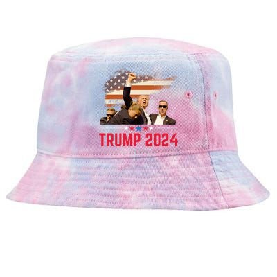 Trump 2024 Outlaw Hillbilly J.D.Vance 2024 Donald Trump Tie-Dyed Bucket Hat