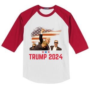 Trump 2024 Outlaw Hillbilly J.D.Vance 2024 Donald Trump Kids Colorblock Raglan Jersey