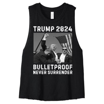 Trump 2024 Our President Our Fighter Women's Racerback Cropped Tank