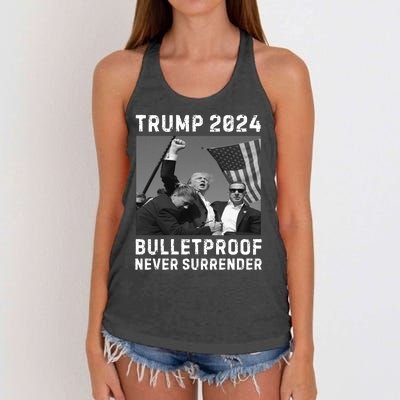 Trump 2024 Our President Our Fighter Women's Knotted Racerback Tank