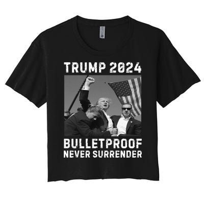 Trump 2024 Our President Our Fighter Women's Crop Top Tee