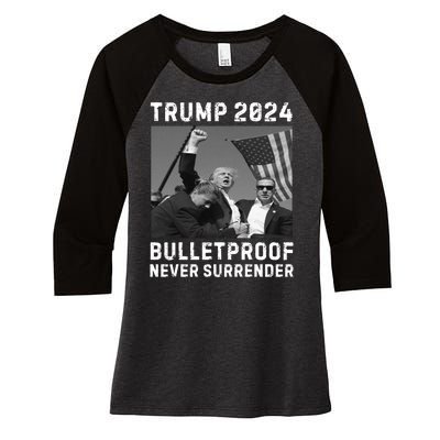 Trump 2024 Our President Our Fighter Women's Tri-Blend 3/4-Sleeve Raglan Shirt