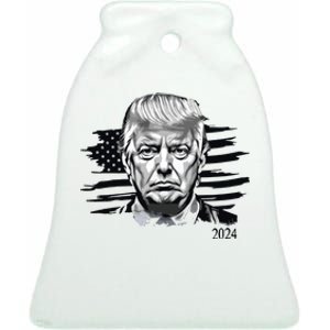 Trump 2024 Outlaw President Trump Not Guilty Ceramic Bell Ornament