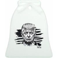 Trump 2024 Outlaw President Trump Not Guilty Ceramic Bell Ornament