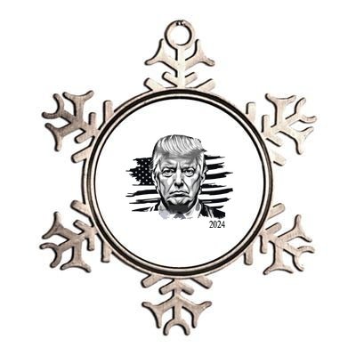 Trump 2024 Outlaw President Trump Not Guilty Metallic Star Ornament