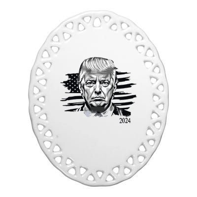 Trump 2024 Outlaw President Trump Not Guilty Ceramic Oval Ornament