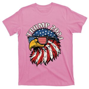 Trump 2024 Patriotic Eagle Sunglasses American Flag T-Shirt