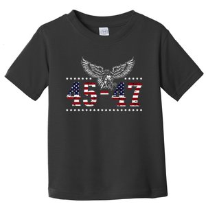 Trump 2024 President 45 And 47 American Flag Trump 2024 Toddler T-Shirt