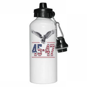 Trump 2024 President 45 And 47 American Flag Trump Aluminum Water Bottle