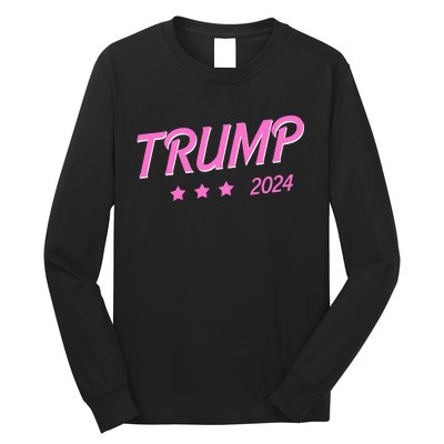 Trump 2024 Pink Design Long Sleeve Shirt