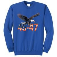 Trump 2024 President 45 And 47 American Flag Sweatshirt