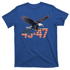 Trump 2024 President 45 And 47 American Flag T-Shirt