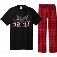 Trump 2024 President 45 And 47 American Flag Trump 2024 Pajama Set