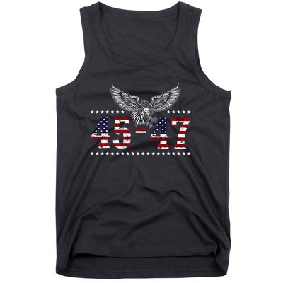 Trump 2024 President 45 And 47 American Flag Trump 2024 Tank Top