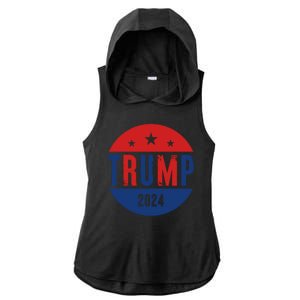 Trump 2024 Presidential Election Logo Ladies PosiCharge Tri-Blend Wicking Draft Hoodie Tank