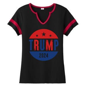 Trump 2024 Presidential Election Logo Ladies Halftime Notch Neck Tee