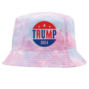 Trump 2024 Presidential Election Logo Tie-Dyed Bucket Hat