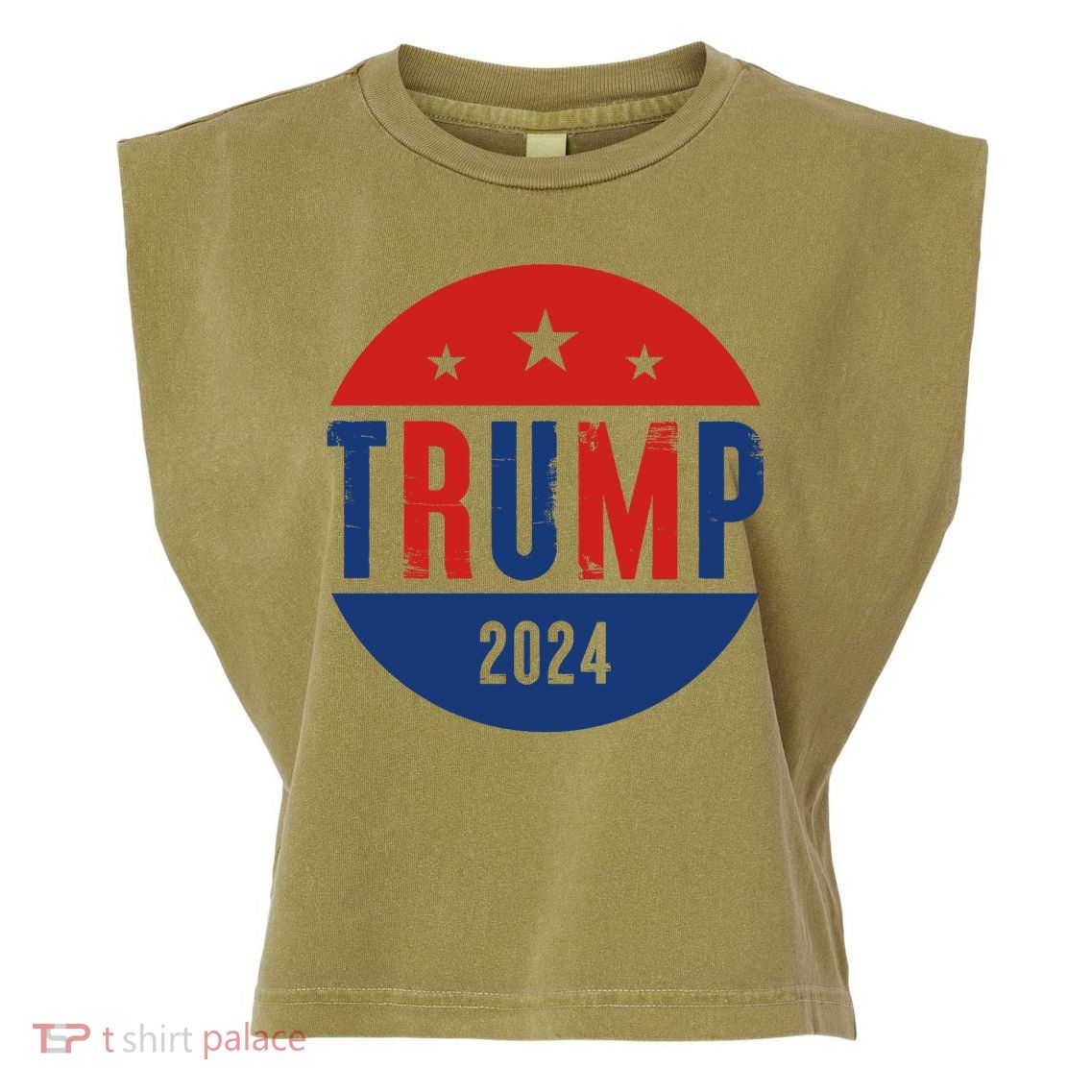 Trump 2024 Presidential Election Logo Garment-Dyed Women's Muscle Tee