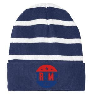 Trump 2024 Presidential Election Logo Striped Beanie with Solid Band