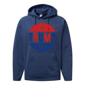 Trump 2024 Presidential Election Logo Performance Fleece Hoodie