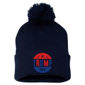 Trump 2024 Presidential Election Logo Pom Pom 12in Knit Beanie