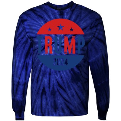 Trump 2024 Presidential Election Logo Tie-Dye Long Sleeve Shirt