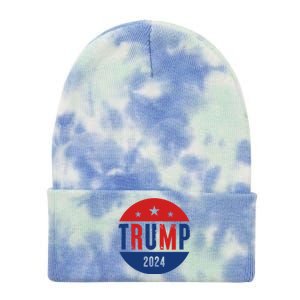 Trump 2024 Presidential Election Logo Tie Dye 12in Knit Beanie