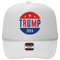 Trump 2024 Presidential Election Logo High Crown Mesh Back Trucker Hat