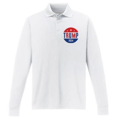 Trump 2024 Presidential Election Logo Performance Long Sleeve Polo