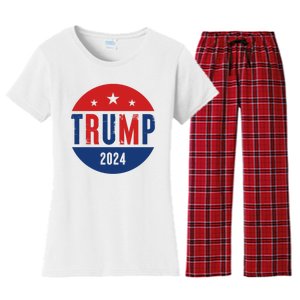 Trump 2024 Presidential Election Logo Women's Flannel Pajama Set