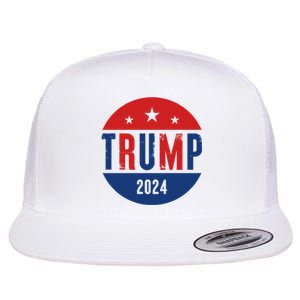 Trump 2024 Presidential Election Logo Flat Bill Trucker Hat