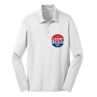 Trump 2024 Presidential Election Logo Silk Touch Performance Long Sleeve Polo