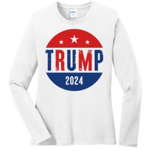 Trump 2024 Presidential Election Logo Ladies Long Sleeve Shirt