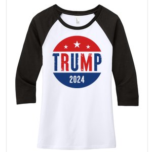 Trump 2024 Presidential Election Logo Women's Tri-Blend 3/4-Sleeve Raglan Shirt