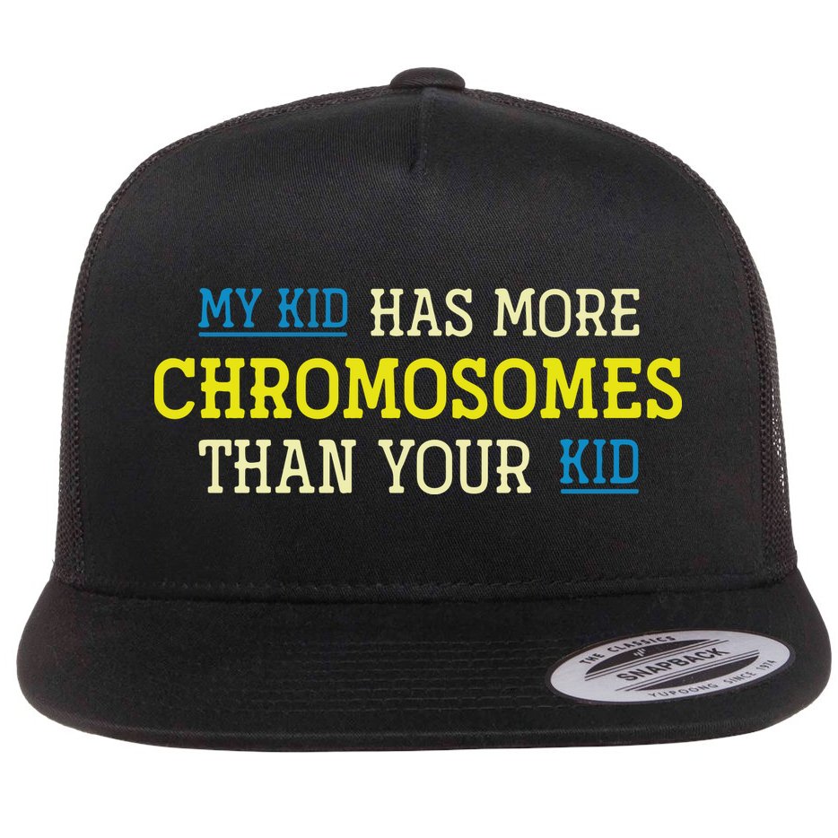 Trisomy 21 Parents Down Syndrome Awareness Gift Flat Bill Trucker Hat