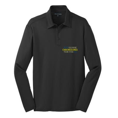 Trisomy 21 Parents Down Syndrome Awareness Gift Silk Touch Performance Long Sleeve Polo