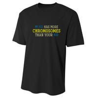 Trisomy 21 Parents Down Syndrome Awareness Gift Performance Sprint T-Shirt