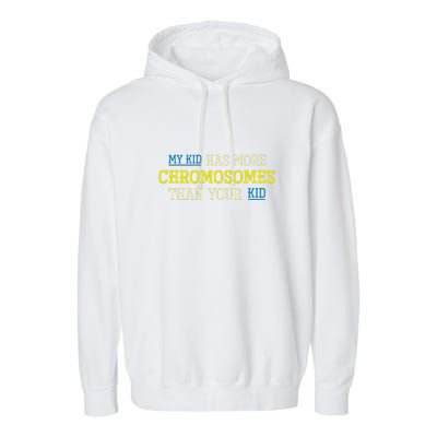 Trisomy 21 Parents Down Syndrome Awareness Gift Garment-Dyed Fleece Hoodie