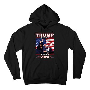 Trump 2024 Pennsylvania Rally Fist Raised American Flag Hoodie