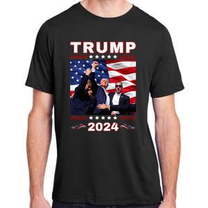 Trump 2024 Pennsylvania Rally Fist Raised American Flag Adult ChromaSoft Performance T-Shirt