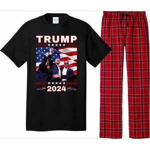 Trump 2024 Pennsylvania Rally Fist Raised American Flag Pajama Set