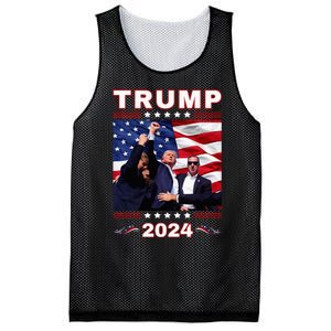 Trump 2024 Pennsylvania Rally Fist Raised American Flag Mesh Reversible Basketball Jersey Tank