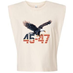 Trump 2024 President 45 And 47 American Flag Trump 2024 Garment-Dyed Women's Muscle Tee