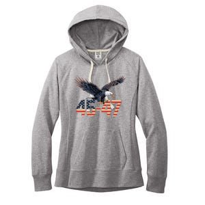 Trump 2024 President 45 And 47 American Flag Trump 2024 Women's Fleece Hoodie