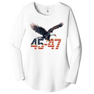 Trump 2024 President 45 And 47 American Flag Trump 2024 Women's Perfect Tri Tunic Long Sleeve Shirt