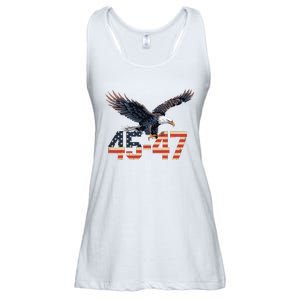 Trump 2024 President 45 And 47 American Flag Trump 2024 Ladies Essential Flowy Tank