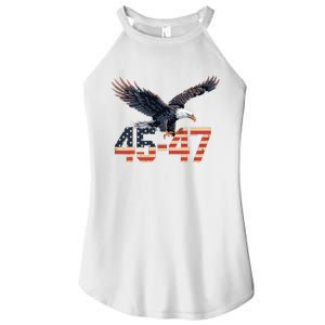 Trump 2024 President 45 And 47 American Flag Trump 2024 Women's Perfect Tri Rocker Tank