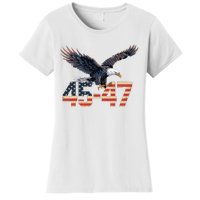 Trump 2024 President 45 And 47 American Flag Trump 2024 Women's T-Shirt