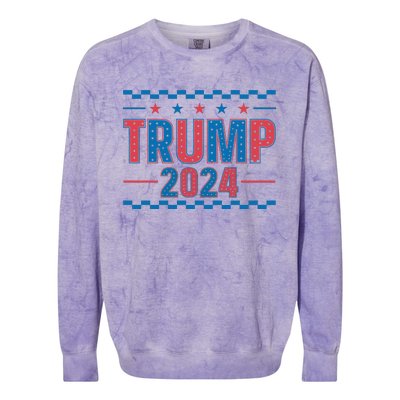 Trump 2024 Political Campaign Theme Colorblast Crewneck Sweatshirt