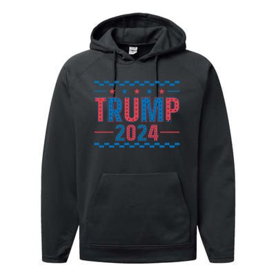 Trump 2024 Political Campaign Theme Performance Fleece Hoodie